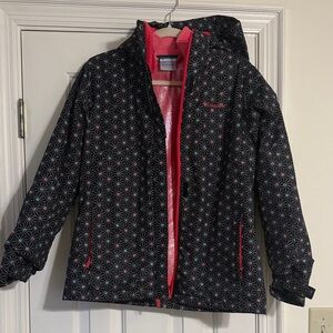 Columbia Star Pattern interchange jacket with zip in jacket- Black and Pink